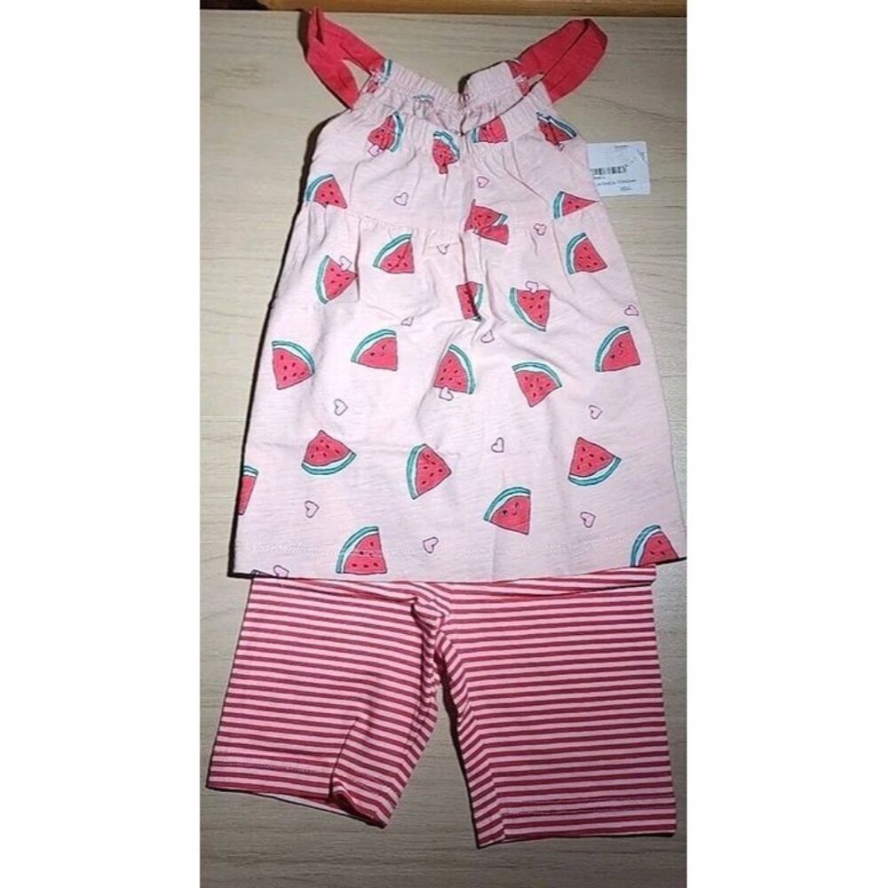 Carter's Girls 4 Toddler Tank Shorts Set Watermelon Pink Infant Pink,White
